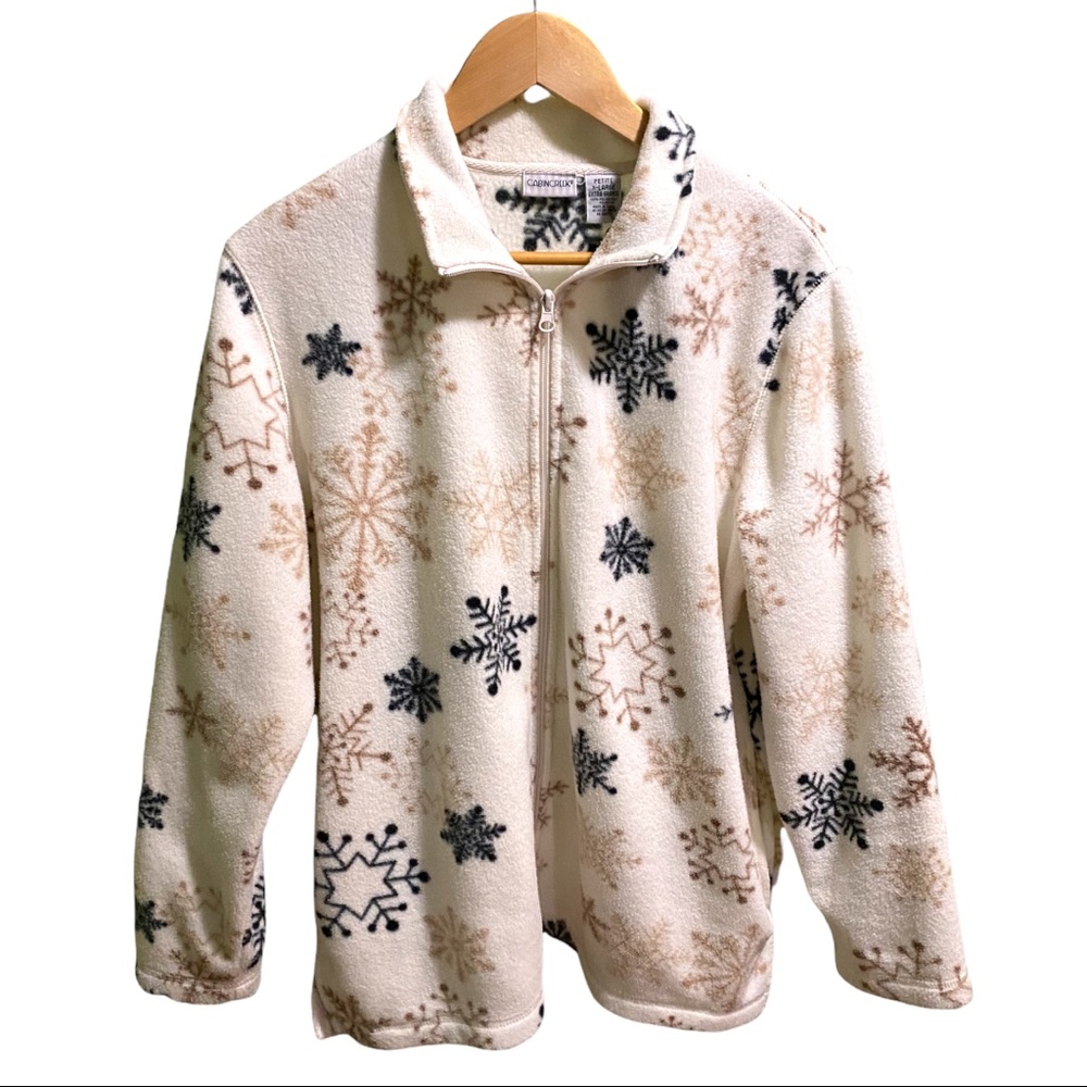 Vintage cabin creek zip up sweater x-large snow